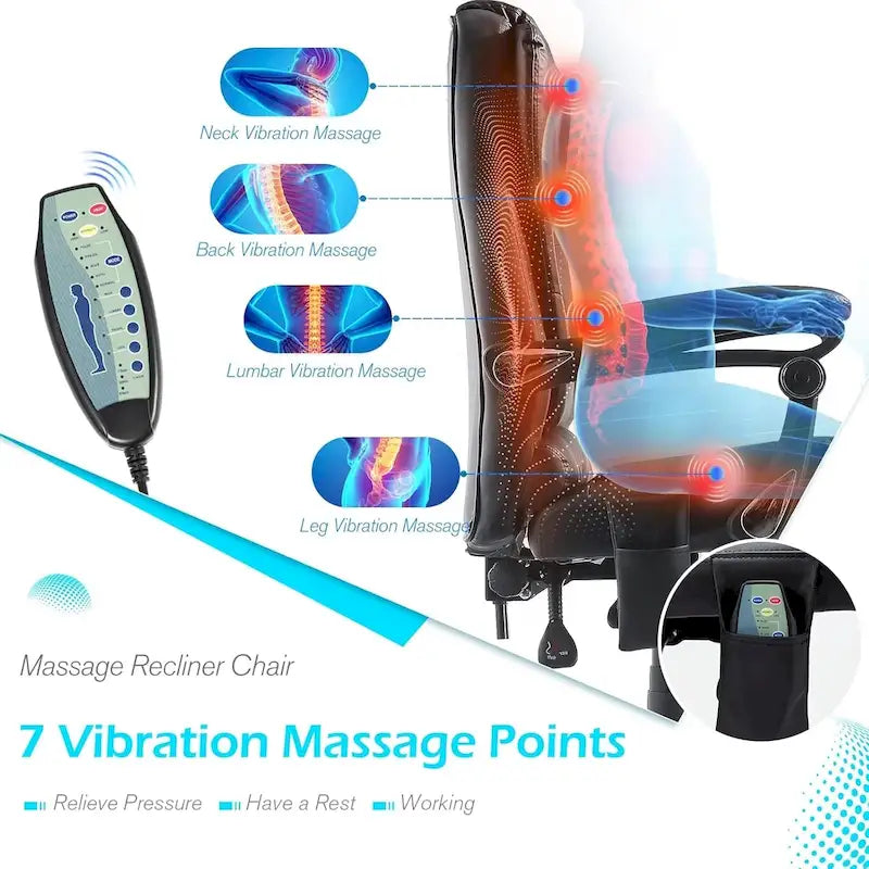 AECOJOY Heated Executive Office Chair w/ Massage &Adjustable Height
