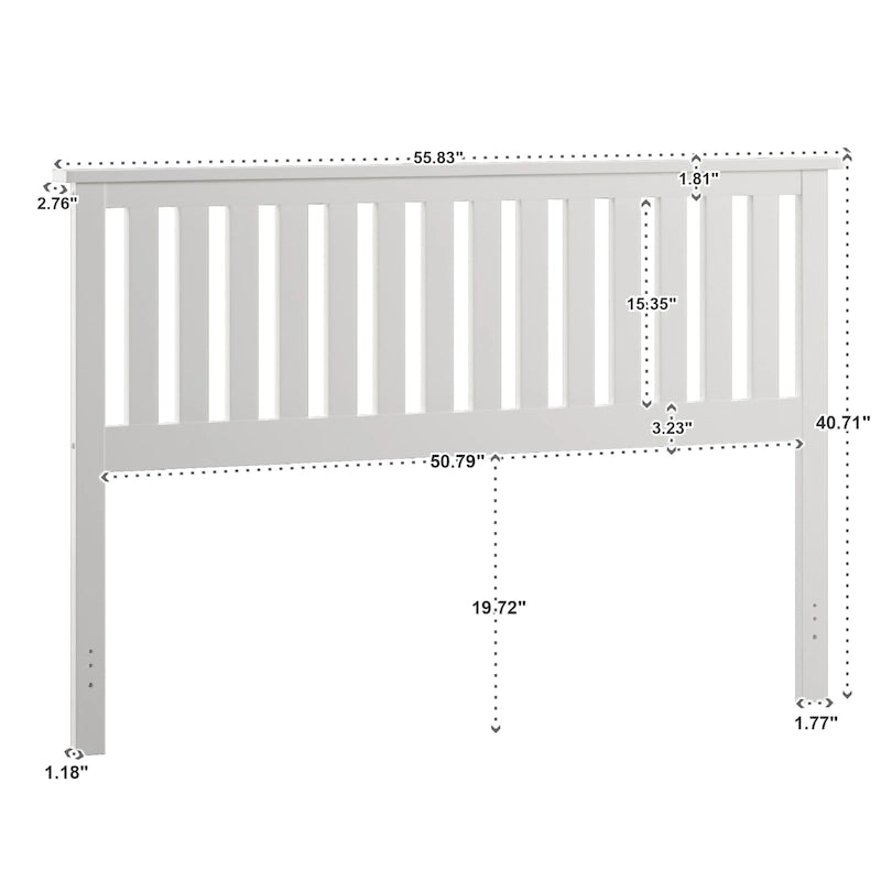 Hammersley Mission Slatted White Wood Headboard by iNSPIRE Q Classic