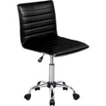 BOSSIN Adjustable Home Office Chair, Mid-Back Armless Ribbed Swivel Task Chair,Vanity Chair for Small Space, Livingroom Make-up