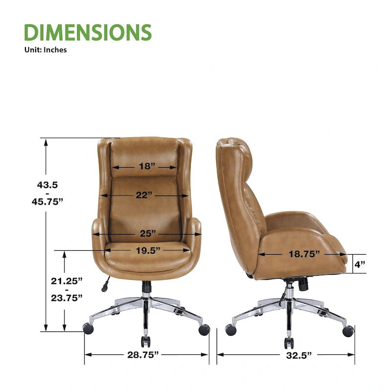 Blanchard Office Chair in Faux Leather