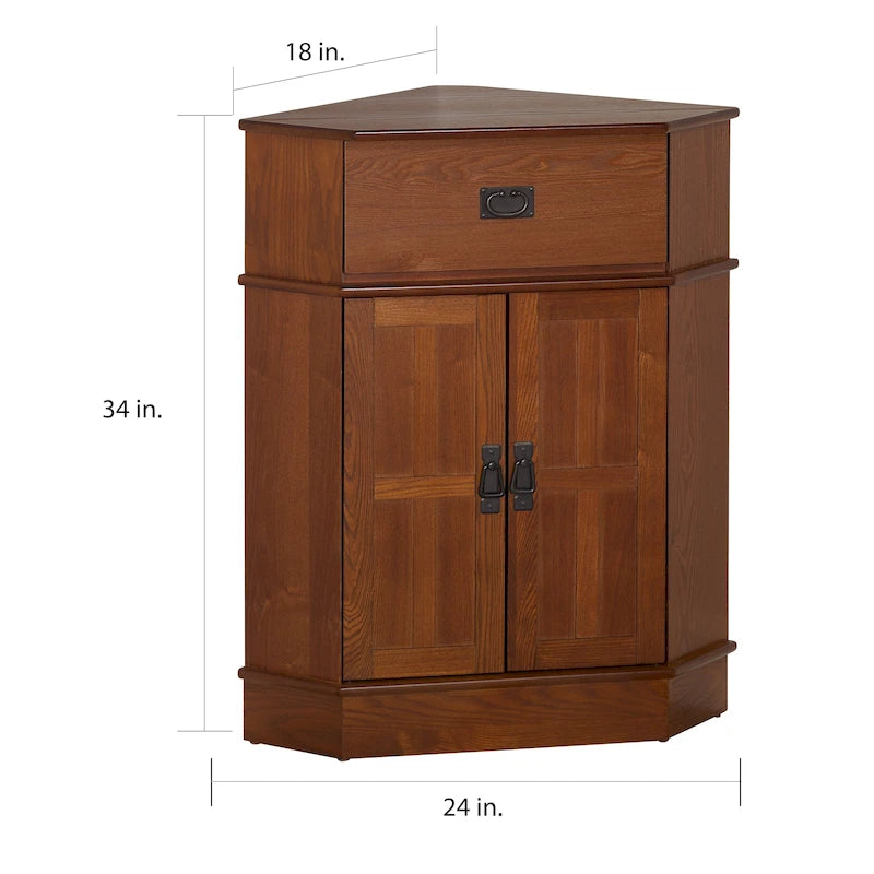 Simple Living Mission Wood Corner Cabinet - 34h x 24w x 18l