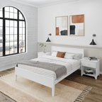 Plank and Beam Queen-Size Bed with Panel Headboard