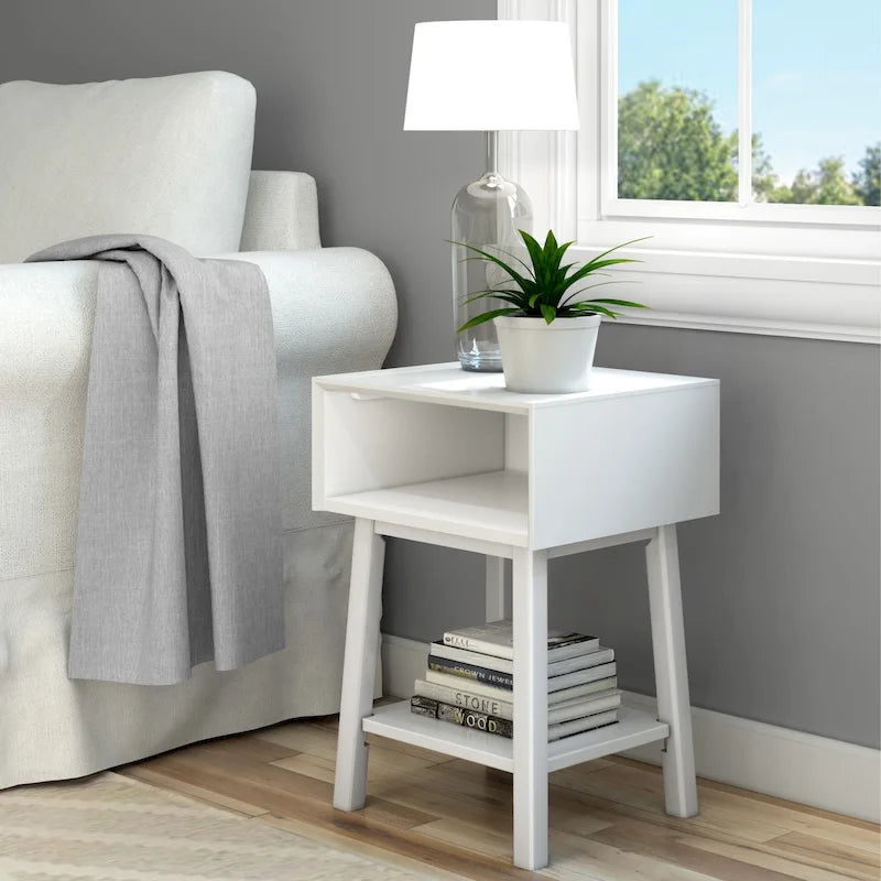 Plank and Beam Mid-Century Modern Cubby Nightstand