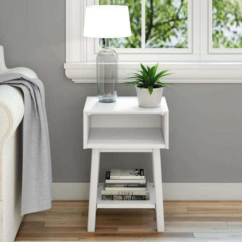 Plank and Beam Mid-Century Modern Cubby Nightstand
