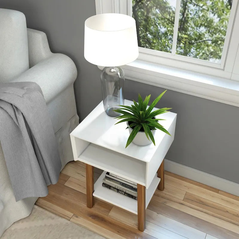 Plank and Beam Mid-Century Modern Cubby Nightstand