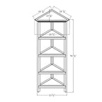 Edenton Tall Wood Corner Bookcase with 4 Shelves, Washed Grey