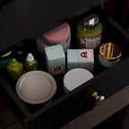 Timechee Makeup Vanity Set with Sliding Lighted Mirror Dressing Table - 33L x 15.7W x 52.4H