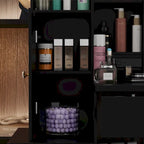 Timechee Makeup Vanity Set with Sliding Lighted Mirror Dressing Table - 33L x 15.7W x 52.4H