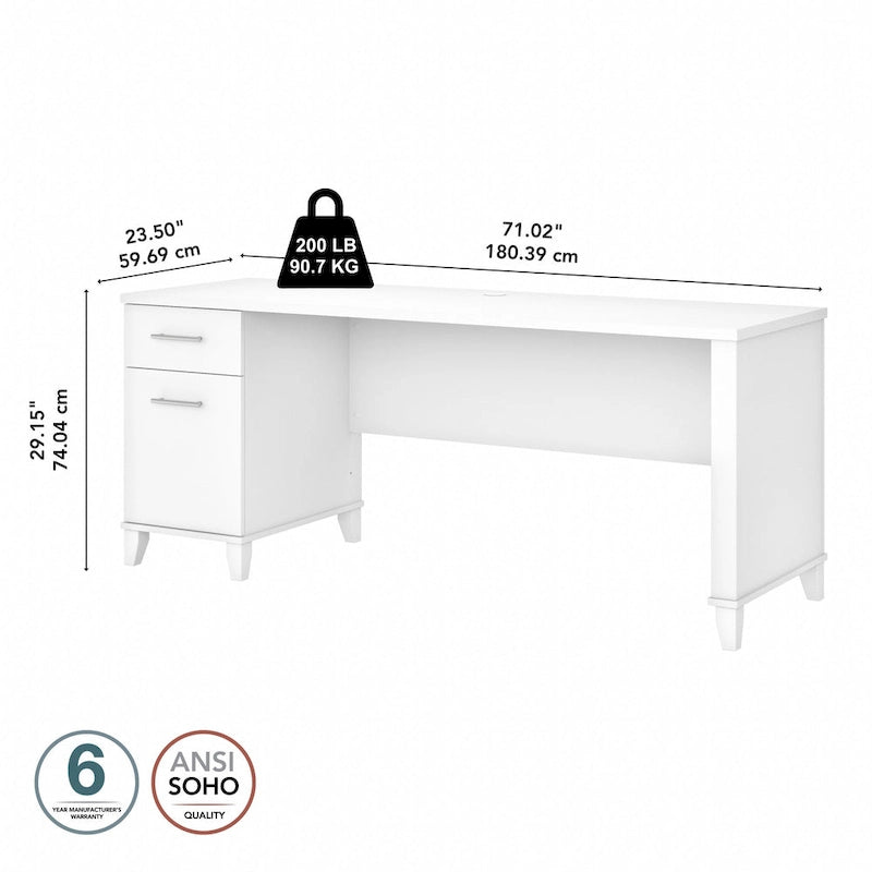 Somerset 72W Office Desk with Storage Drawers