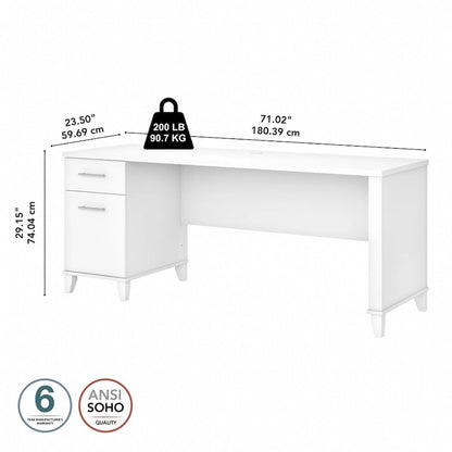 Somerset 72W Office Desk with Storage Drawers