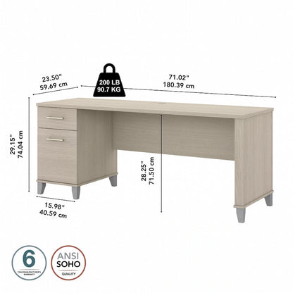 Somerset 72W Office Desk with Storage Drawers