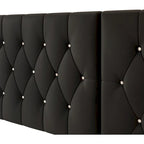 CraftPorch Luxurious Velvet Tufted Platform Bed with Wall Panels