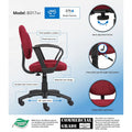 Burgundy Mid-back Ergonomic Task Chair