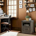 One Drawer File Cabinet – Smoked Grey, Farmhouse-Industrial, No Assembly