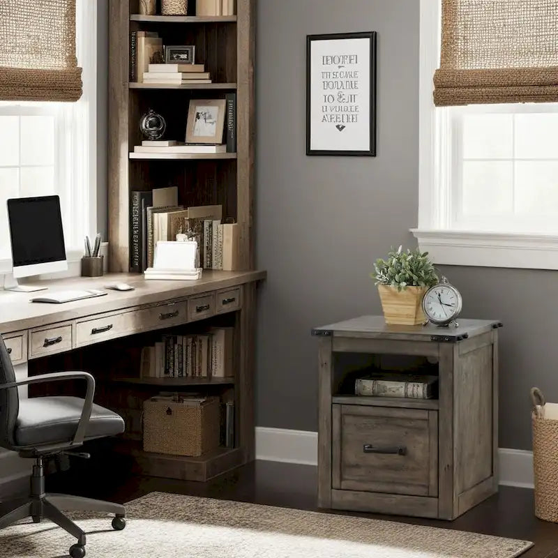  Storehouse One Drawer File, Smoked Grey Finish
