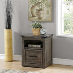 One Drawer File Cabinet – Smoked Grey, Farmhouse-Industrial, No Assembly