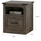 One Drawer File Cabinet – Smoked Grey, Farmhouse-Industrial, No Assembly