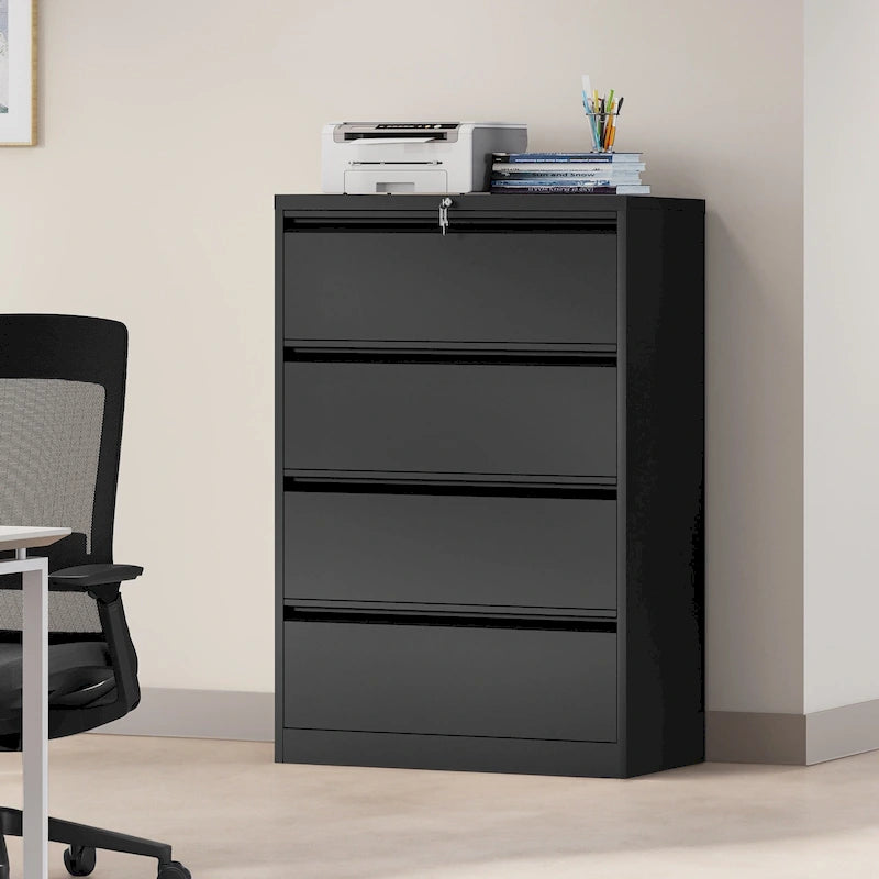 35W 2/3/4-drawer Lateral Locking Steel File Cabinet for A4, Legal, Letter