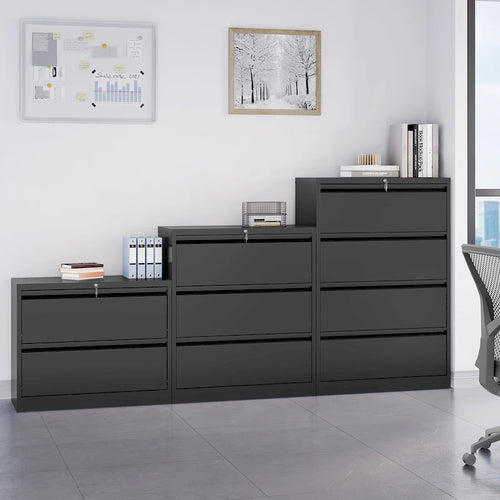 35W 2/3/4-drawer Lateral Locking Steel File Cabinet for A4, Legal, Letter