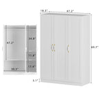 47.2W Contemporary Modern Freestanding Wardrobe Armoire Closet