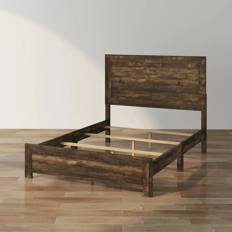 Furniture of America Greer Rustic Walnut Panel Wood Bed