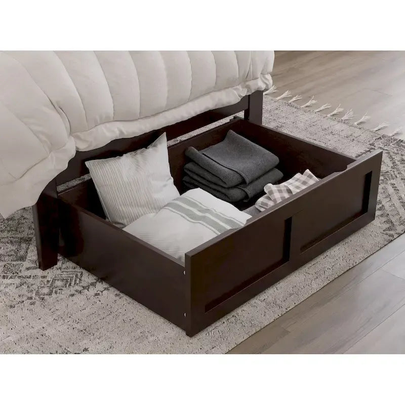 AFI Warren Platform Bed with Foot Drawer and Charging Station
