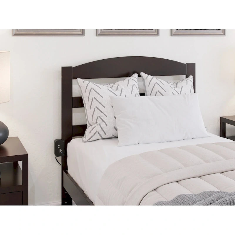 AFI Warren Platform Bed with Foot Drawer and Charging Station