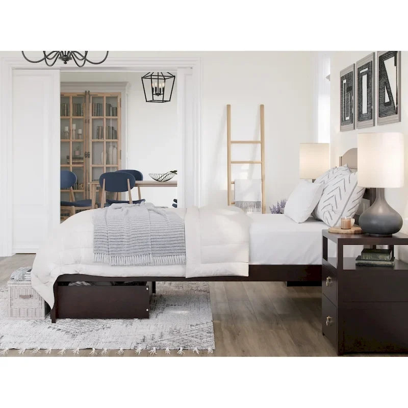 AFI Warren Platform Bed with Foot Drawer and Charging Station