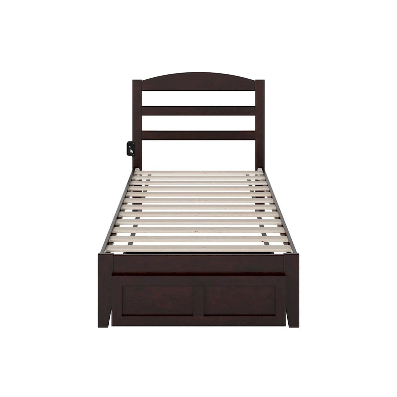 AFI Warren Platform Bed with Foot Drawer and Charging Station