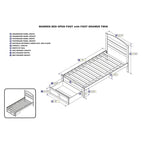 AFI Warren Platform Bed with Foot Drawer and Charging Station