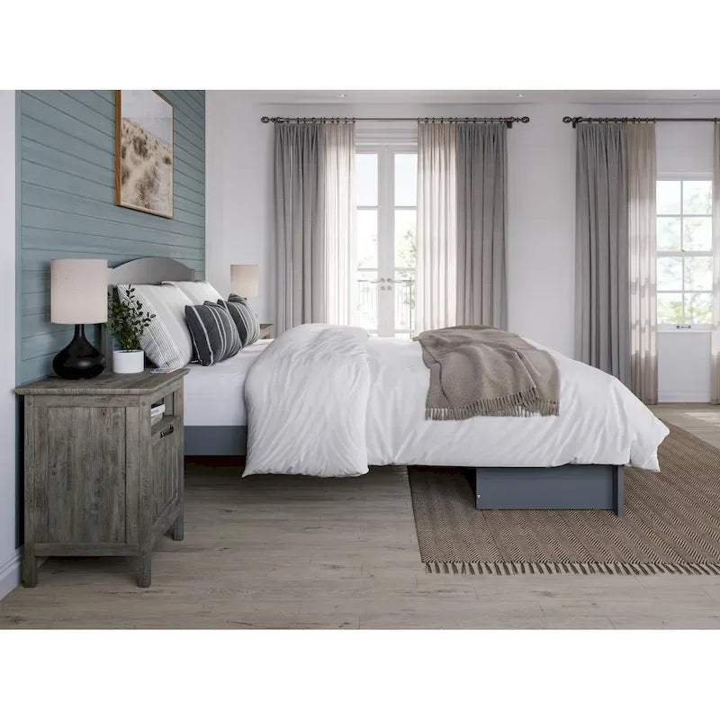 AFI Warren Platform Bed with Foot Drawer and Charging Station
