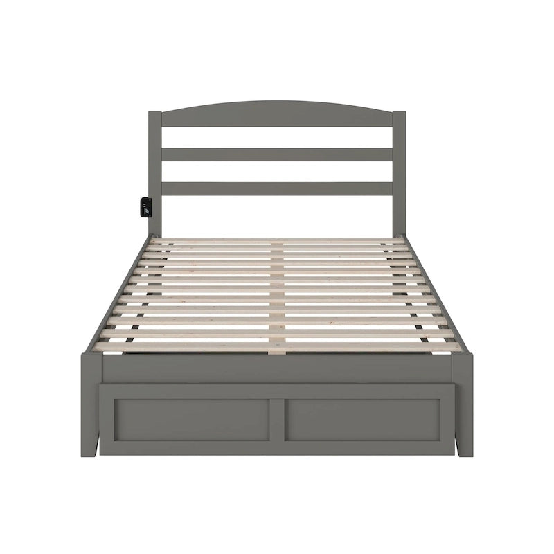 AFI Warren Platform Bed with Foot Drawer and Charging Station