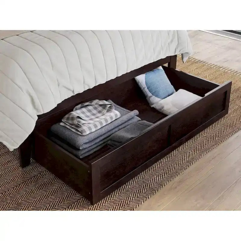 AFI Warren Platform Bed with Foot Drawer and Charging Station