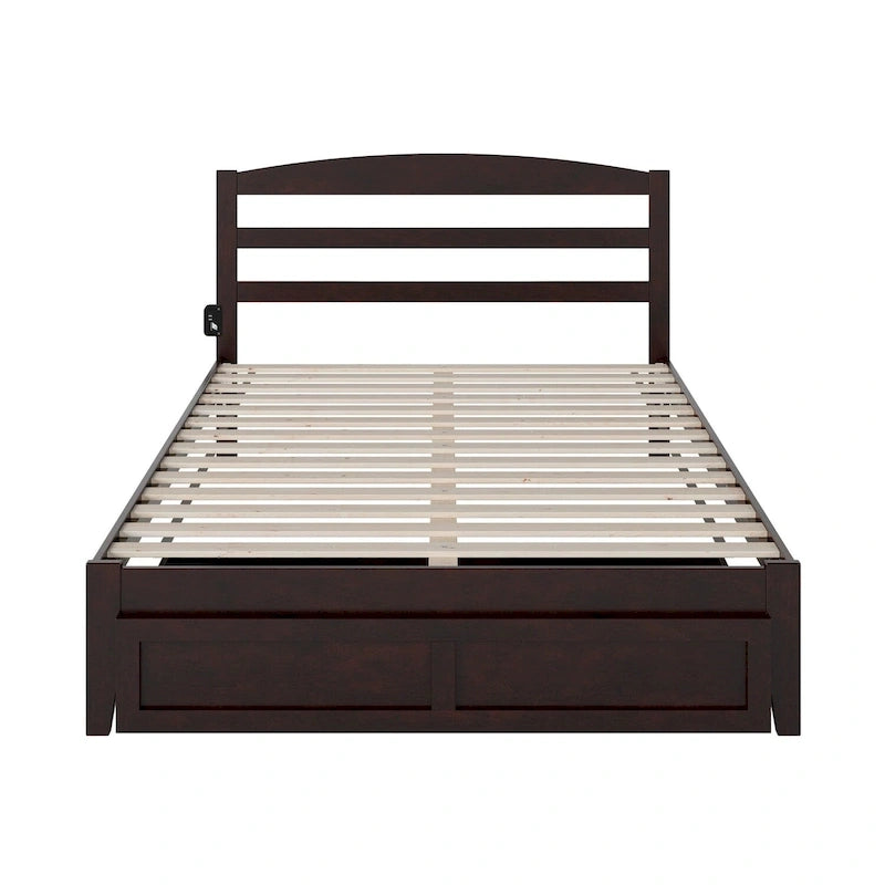 AFI Warren Platform Bed with Foot Drawer and Charging Station