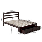 AFI Warren Platform Bed with Foot Drawer and Charging Station