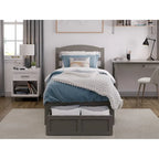 AFI Warren Platform Bed with Foot Drawer and Charging Station