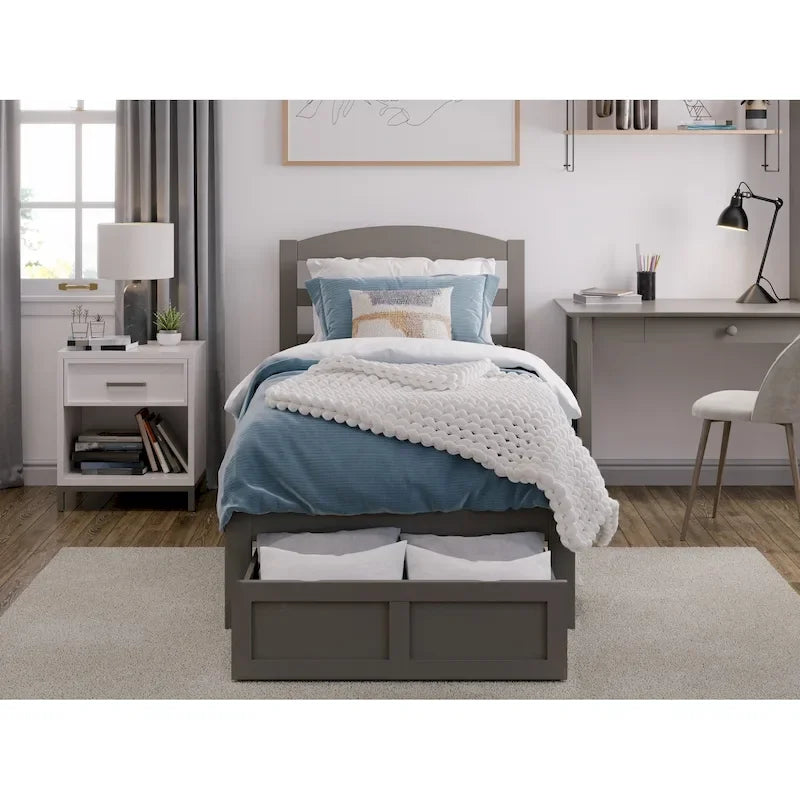 AFI Warren Platform Bed with Foot Drawer and Charging Station