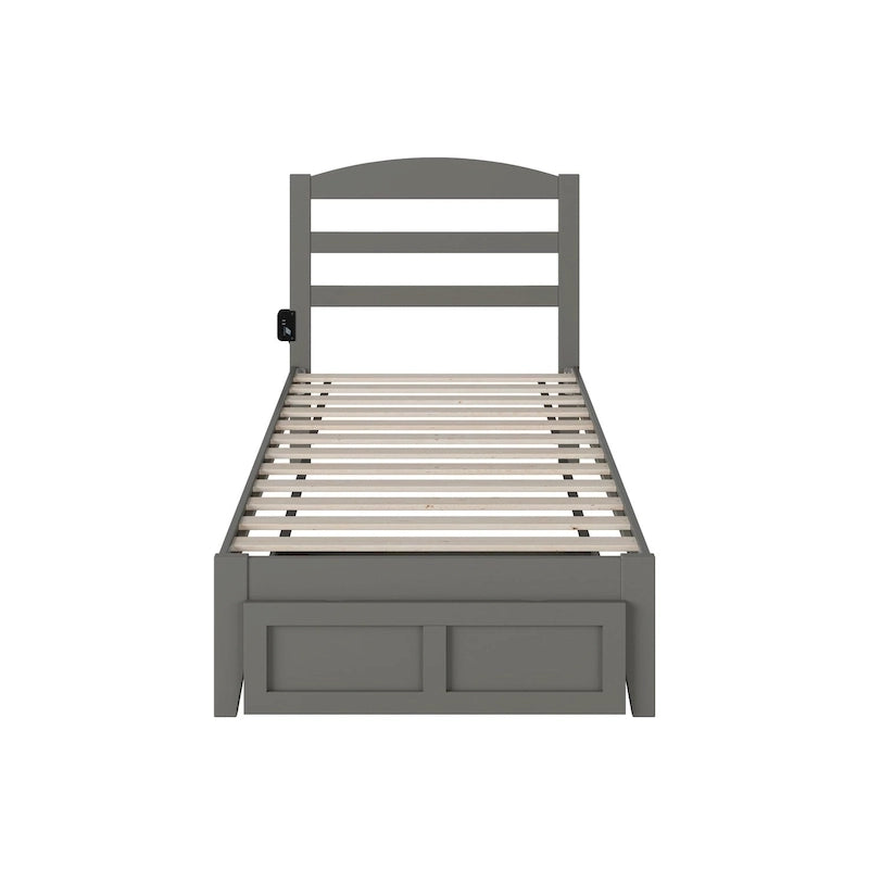 AFI Warren Platform Bed with Foot Drawer and Charging Station