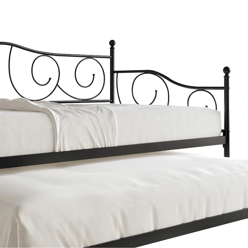 CraftPorch Contemporary Twin Size Metal Daybed with Trundle