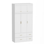 FUFU&GAGA Large Armoire Combo Wardrobes Closet Storage Cabinet White