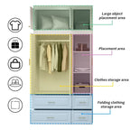 FUFU&GAGA Large Armoire Combo Wardrobes Closet Storage Cabinet White