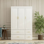 FUFU&GAGA Large Armoire Combo Wardrobes Closet Storage Cabinet White