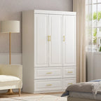 FUFU&GAGA Large Armoire Combo Wardrobes Closet Storage Cabinet White
