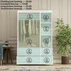 FUFU&GAGA Large Armoire Combo Wardrobes Closet Storage Cabinet White