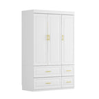 FUFU&GAGA Large Armoire Combo Wardrobes Closet Storage Cabinet White