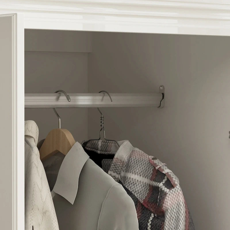 FUFU&GAGA Large Armoire Combo Wardrobes Closet Storage Cabinet White
