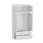 FUFU&GAGA Large Armoire Combo Wardrobes Closet Storage Cabinet White