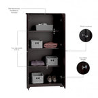Cabot Espresso Oak Tall Storage Cabinet with Doors - 31.38L x 16.30W x 61.14H