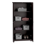 Cabot Espresso Oak Tall Storage Cabinet with Doors - 31.38L x 16.30W x 61.14H