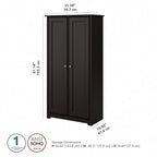 Cabot Espresso Oak Tall Storage Cabinet with Doors - 31.38L x 16.30W x 61.14H